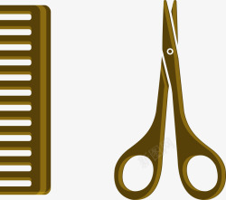 各种美发工具剪刀梳子元素矢量图素材
