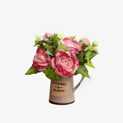 美式乡村书架花瓶玫瑰花套装摆件高清图片