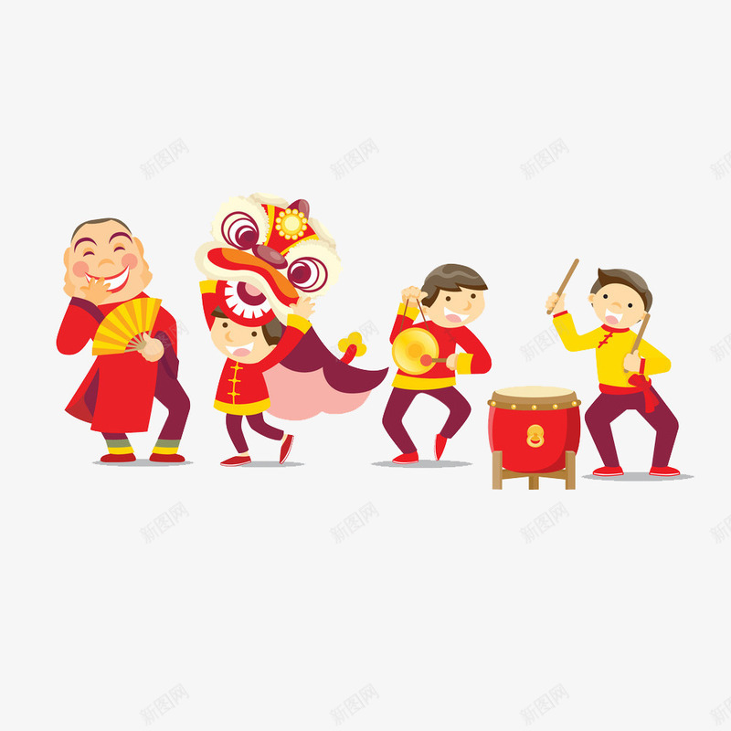 中国风卡通新年装饰png免抠素材_88icon https://88icon.com 儿童 卡通 卡通小年 喜庆 团聚 小年 灯笼 红色 舞狮 过年