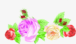 手绘玫瑰婚庆指示牌素材