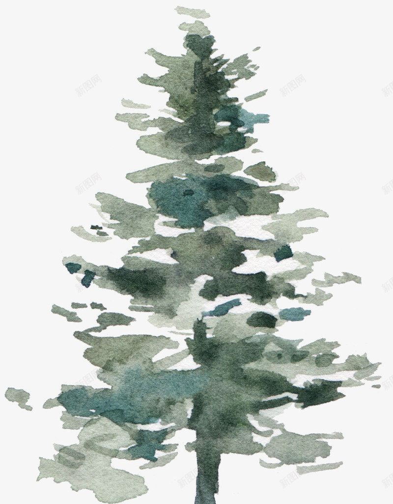 密集抽象的水彩树木png免抠素材_88icon https://88icon.com 唯美 小清新 手绘 松树 水彩 绘画 绿植 绿色植物 装饰