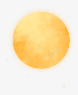 黄色圆弧月亮元素素材