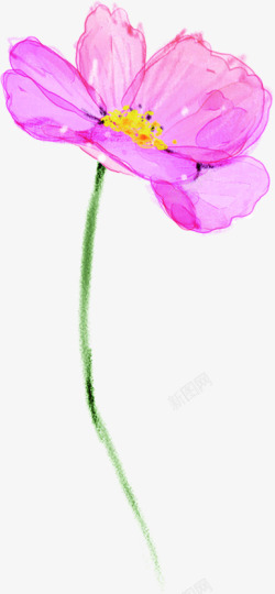 粉色水彩春季花朵装饰素材