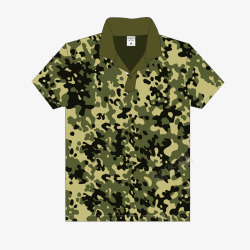 军事迷彩绿色碎花短袖素材