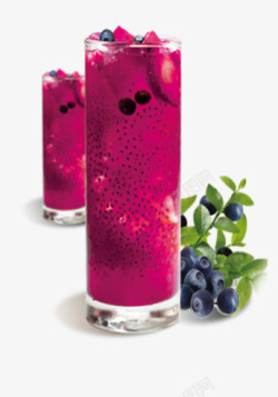 蓝莓果汁蓝莓冰镇冷饮高清图片