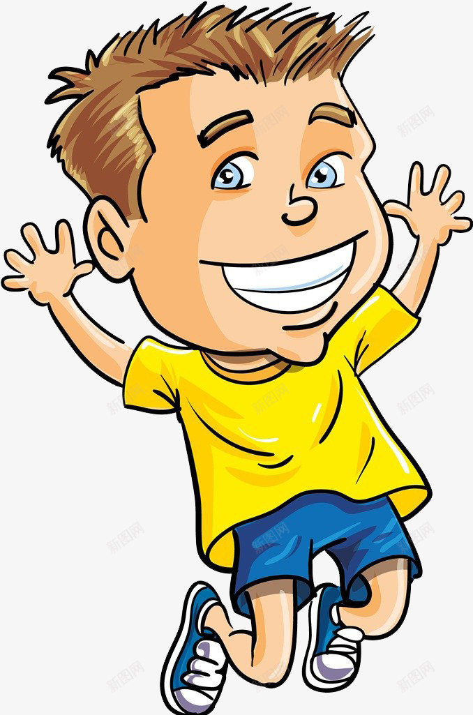 手舞足蹈的卡通男孩png免抠素材_88icon https://88icon.com 卡通手绘 大笑 大笑的人 开心 笑 高兴