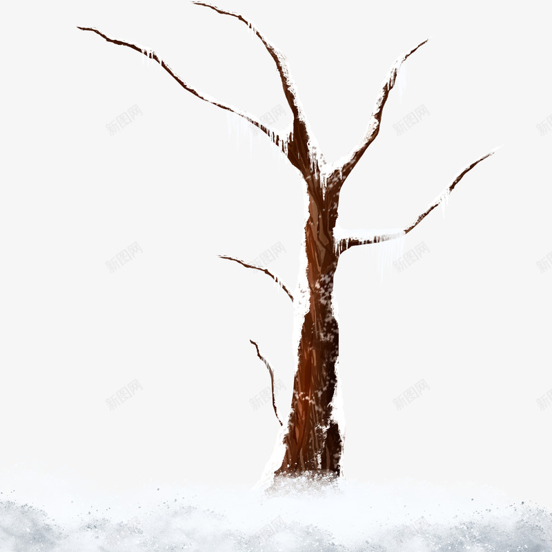 雪地里的枯树png免抠素材_88icon https://88icon.com 下雪 冬天 冬季树枝 冰雪 枝头 树枝 雪压枝头