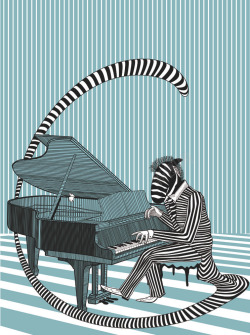 条纹斑马钢琴弯曲素材