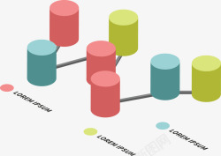 彩色节点彩色立体节点折线图矢量图高清图片