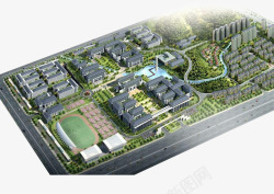 鸟瞰现代城市规划图素材