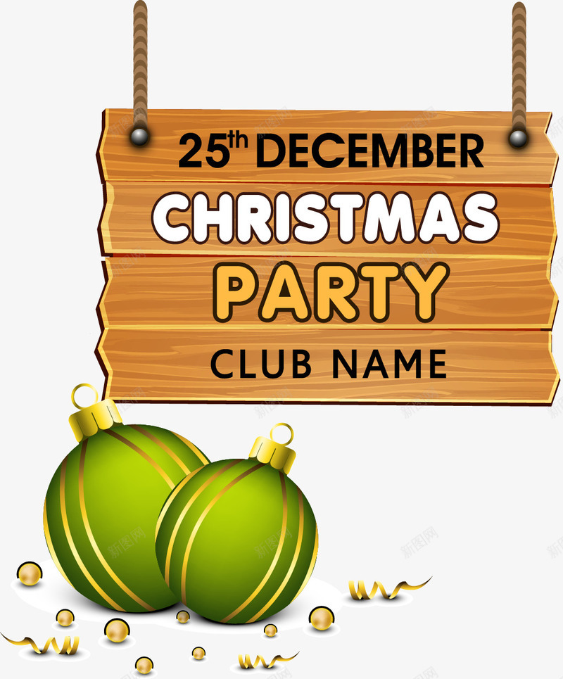 圣诞节木板png免抠素材_88icon https://88icon.com 吊牌 圣诞节 木板