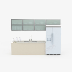 浅色橱柜厨房设备素材