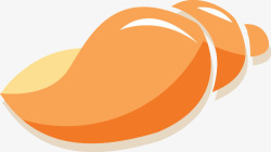 橘色海螺手绘图案素材
