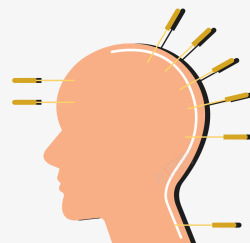 头部医疗中国针灸矢量图素材