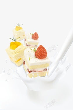 酸奶与蛋糕素材