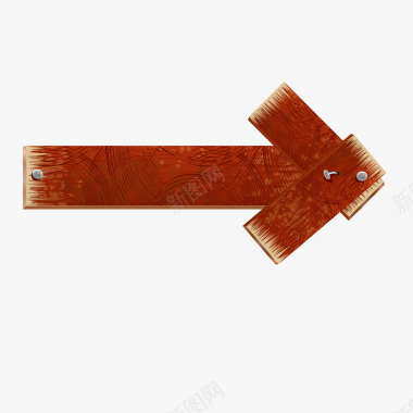 红色箭头木板墙图标图标