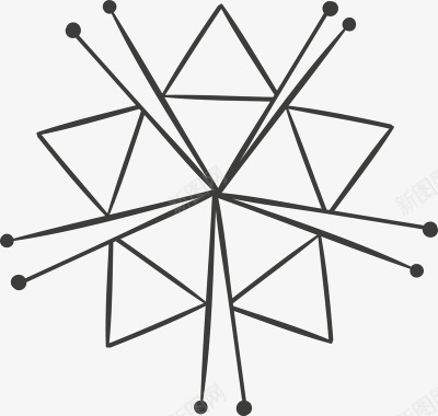 几何形创意五角星手绘线条矢量图图标图标