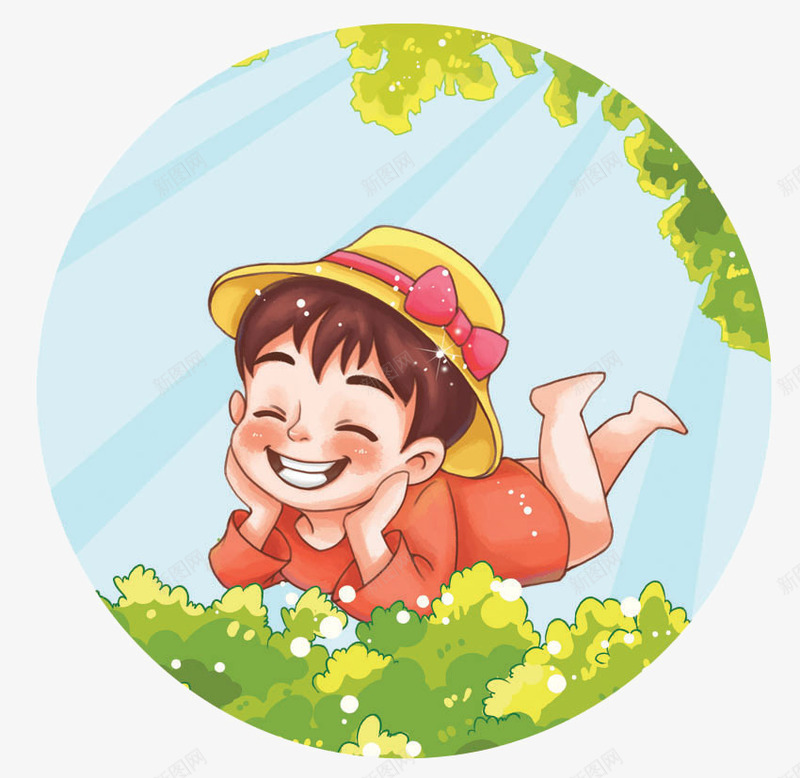 春季踏春图png免抠素材_88icon https://88icon.com 可爱娃娃 圆形 标签 踏春