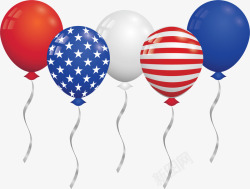 美国独立日飞舞气球矢量图素材