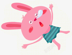 伸展四肢粉红兔子高清图片