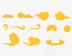 黄色祥云装饰图案素材