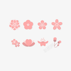 淡色背景粉色淡雅腊梅花朵矢量图高清图片