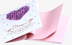 紫色本子紫色花朵封皮的本子高清图片