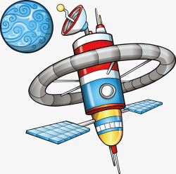 卫星火箭矢量图素材
