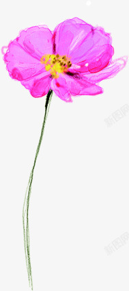 粉色水彩春季花朵素材