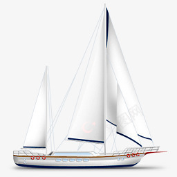 白色帆船图标图标
