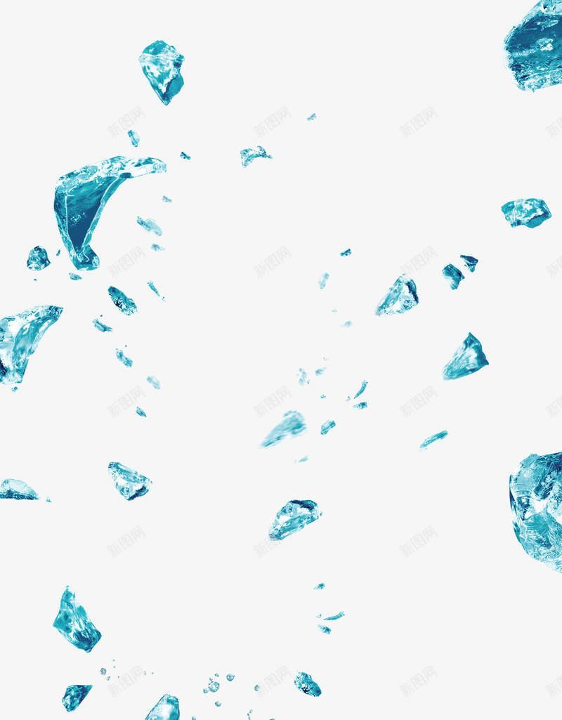 蓝色冰块碎片漂浮png免抠素材_88icon https://88icon.com 免抠PNG 冰块 漂浮素材 碎片 蓝色
