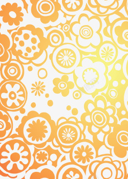 手绘黄色创意水果花朵底纹素材