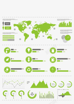 绿色数据分析矢量图素材