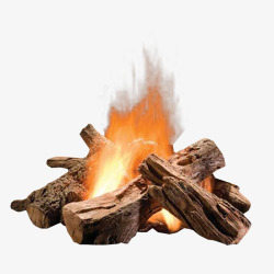木柴燃烧的柴火火苗高清图片