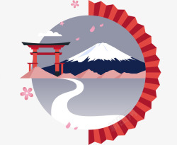 日本樱花祭日本风景装饰图高清图片