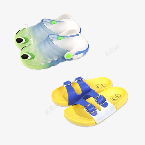 儿童可爱拖鞋png免抠素材_88icon https://88icon.com 中童凉鞋 产品实物 儿童拖鞋 凉鞋 平底鞋 拖鞋 橡胶 洞洞鞋