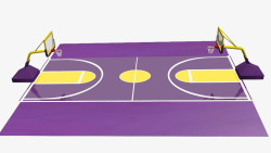 紫色篮球场地素材