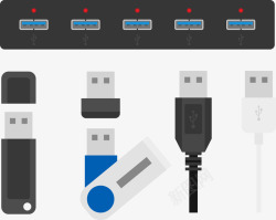 USB数据线矢量图素材