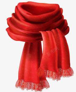 红色冬天羊绒围巾矢量图素材
