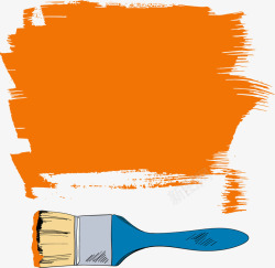 橘色油漆涂鸦矢量图素材