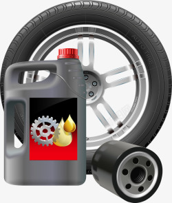 卡通润滑油与轮胎素材