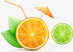 绿柠檬水果饮料矢量图高清图片