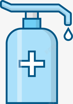 卡通清洁用品安全卫生天蓝色消毒专用喷剂矢量图高清图片
