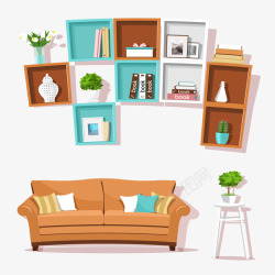 家庭免费png图片装饰沙发室内客厅装修家具摆设矢矢量图图标高清图片