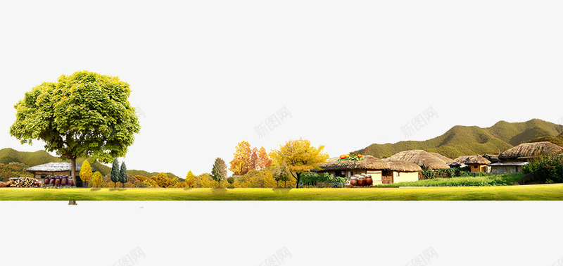 田野png免抠素材_88icon https://88icon.com 大自然 收获 树林 秋天 草地