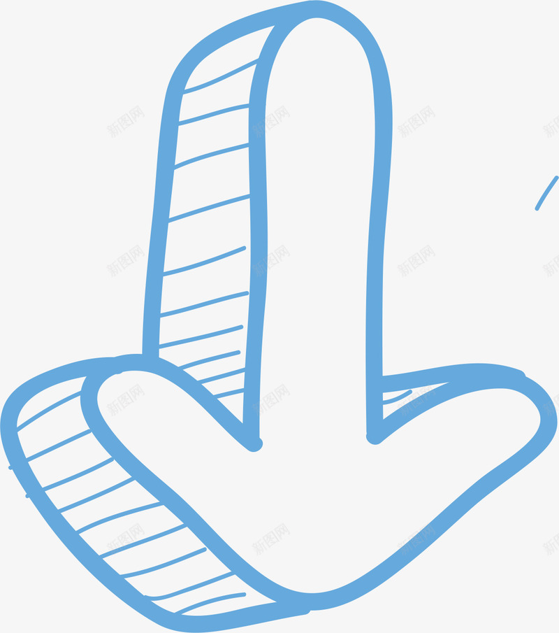 箭头矢量图ai免抠素材_88icon https://88icon.com VI 卡通 手绘 方向 涂鸦 立体 箭头 线条 蓝色 矢量图