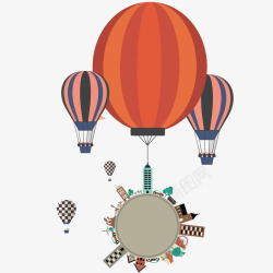 飞行气球复古风格矢量图素材