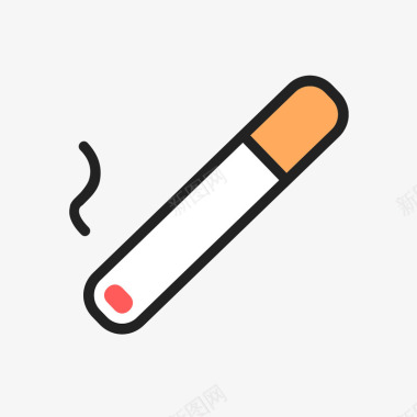 雪茄香烟彩色手绘香烟元素矢量图图标图标