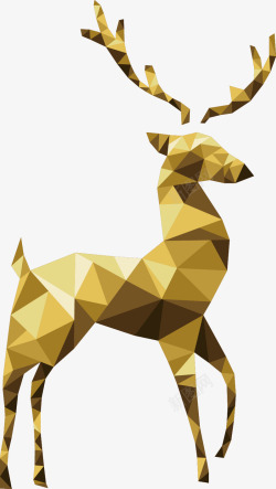 驯鹿背景装饰金色几何驯鹿高清图片