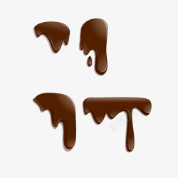 咖啡巧克力流淌效果矢量图素材